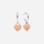 Pre-Owned Tiffany & Co. Return to Tiffany® Mini Hoop Earrings in Sterling Silver and 18K Rose Gold