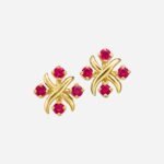 Pre-Owned Tiffany & Co. Sixteen Stone Earrings in 18K Yellow Gold with Round Rubies