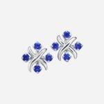 Pre-Owned Tiffany & Co. Sixteen Stone Earrings in Platinum with Round Sapphires