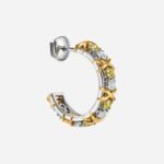 Pre-Owned Tiffany & Co. Sixteen Stone Hoop Earrings in Platinum and 18K Yellow Gold with Yellow and White Diamonds - Image 3