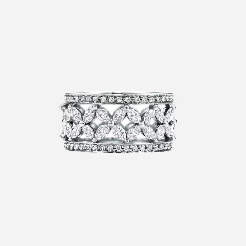 Pre-Owned Tiffany & Co. Tiffany Victoria® Band Ring in Platinum with Diamond