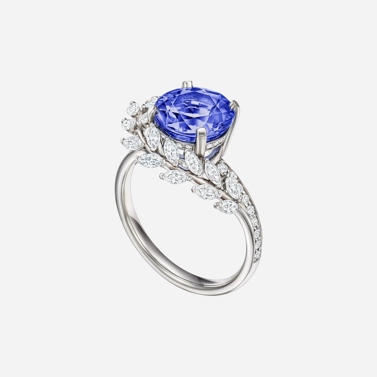 Pre-Owned Tiffany & Co. Tiffany Victoria® Vine Ring in Platinum with Tanzanite and Diamonds (1) Pre-Owned Tiffany & Co. Tiffany Victoria® Vine Ring in Platinum with Tanzanite and Diamonds