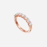 Pre-Owned Tiffany Forever Band Ring in 18K Rose Gold with a Half-Circle of Diamonds, 3.5 mm