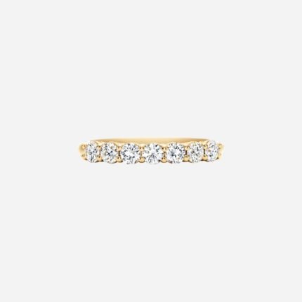 Pre-Owned Tiffany Forever Band Ring in 18K Rose Gold with a Half-Circle of Diamonds, 3 mm Wide