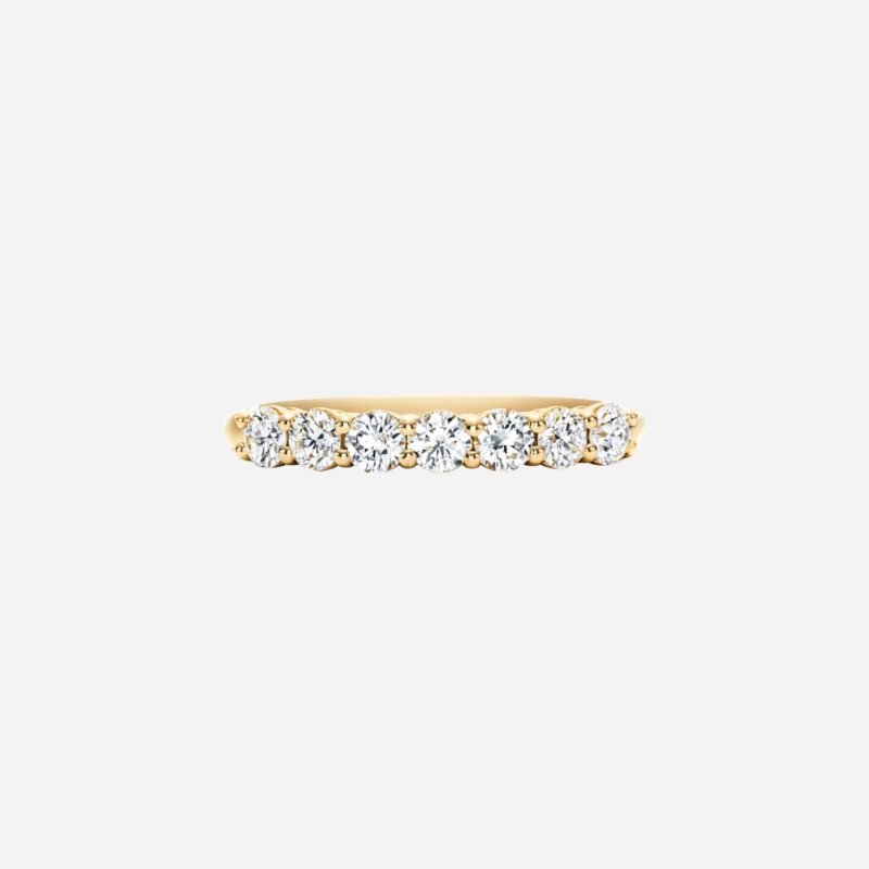 Pre-Owned Tiffany Forever Band Ring in 18K Yellow Gold with a Half-Circle of Diamonds, 3 mm