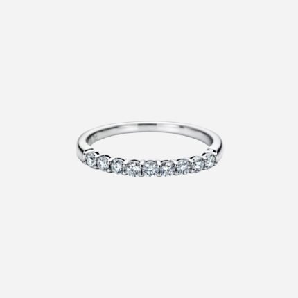 Pre-Owned Tiffany Forever Band Ring in Platinum with a Half-Circle of Diamonds, 2.2 mm