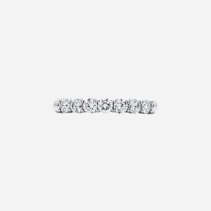 Pre-Owned Tiffany Forever Band Ring in Platinum with a Half-Circle of Diamonds, 3 mm Wide