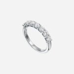 Pre-Owned Tiffany Forever Band Ring in Platinum with a Half-Circle of Diamonds, 3.5 mm