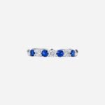 Pre-Owned Tiffany Forever Band Ring in Platinum with a Half-Circle of Sapphires & Diamonds - Image 3