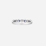 Pre-Owned Tiffany Forever Band Ring in Platinum with a Half-Circle of Sapphires & Diamonds - Image 2