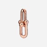 Pre-Owned Tiffany HardWear Large Link Earrings in 18K Rose Gold with Pavé Diamonds - Image 3