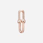 Pre-Owned Tiffany HardWear Large Link Earrings in 18K Rose Gold with Pavé Diamonds - Image 2