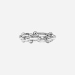 Pre-Owned Tiffany HardWear Small Link Ring in 18K White Gold with Diamonds - Image 2
