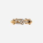 Pre-Owned Tiffany HardWear Small Link Ring in 18K Yellow Gold with Diamonds - Image 2
