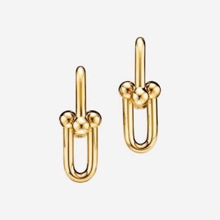 Pre-Owned Tiffany HardWear Triple Drop Link Earrings in 18K Yellow Gold with Freshwater Pearls