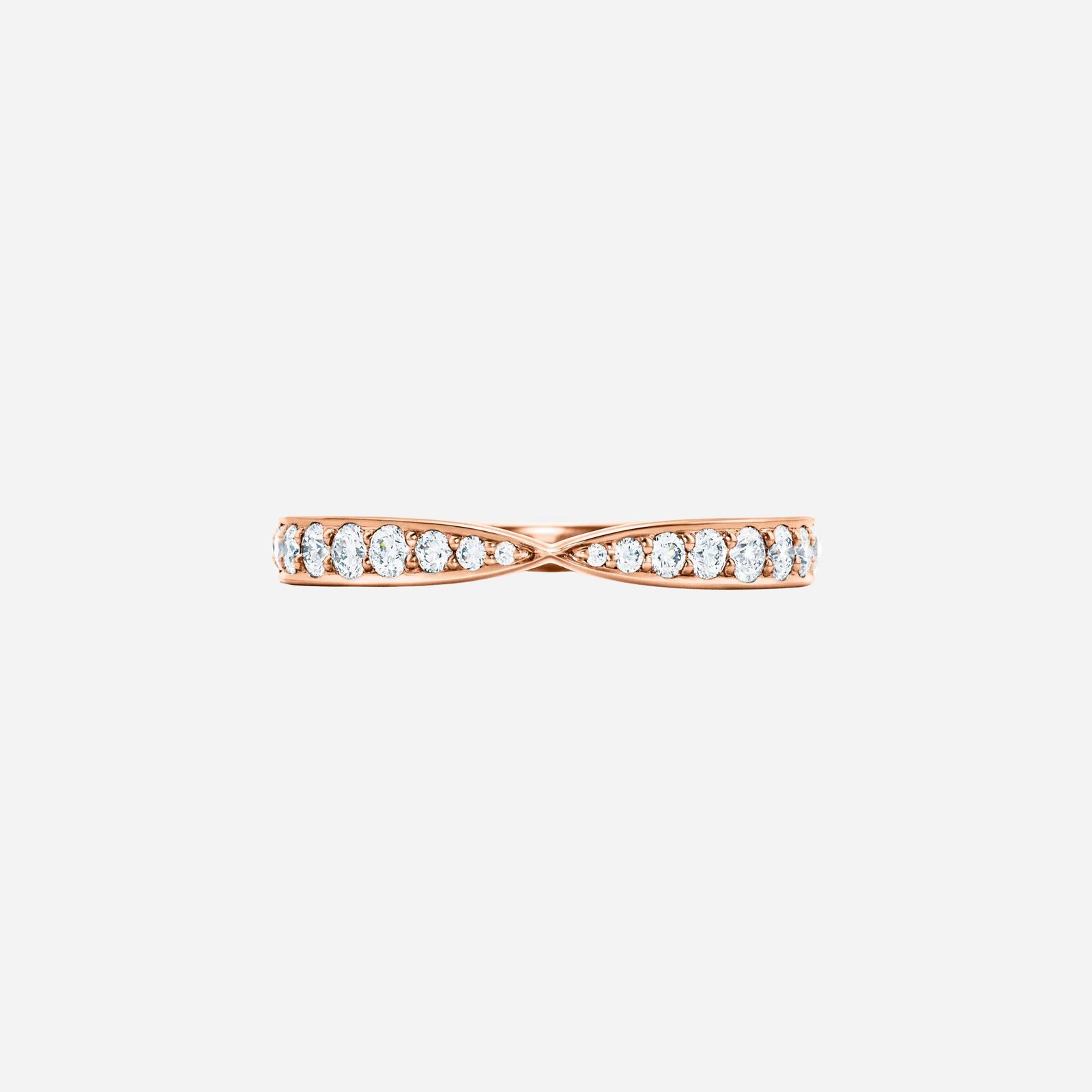 Pre-Owned Tiffany Harmony® Band Ring in 18K Rose Gold with Diamonds, 1.8 mm Pre-Owned Tiffany Harmony® Band Ring in 18K Rose Gold with Diamonds, 1.8 mm