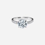 Pre-Owned Tiffany Harmony® Round Brilliant Engagement Ring with a Diamond Platinum Band - Image 2