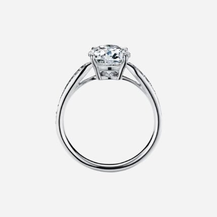 Pre-Owned Tiffany Harmony® Round Brilliant Engagement Ring with a Diamond Platinum Band