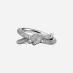 Pre-Owned Tiffany Knot Double Row Ring in 18K White Gold with Diamonds - Image 2