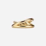 Pre-Owned Tiffany Knot Double Row Ring in 18K Yellow Gold with Diamonds - Image 2