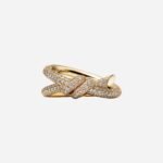 Pre-Owned Tiffany Knot Double Row Ring in 18K Yellow Gold with Diamonds - Image 3