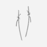 Pre-Owned Tiffany Knot Drop Earrings in 18K White Gold with Diamonds