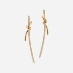 Pre-Owned Tiffany Knot Drop Earrings in 18K Yellow Gold with Diamonds