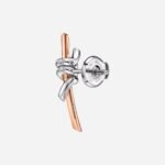 Pre-Owned Tiffany Knot Earrings in 18K Rose Gold and Platinum with Diamonds - Image 2