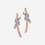 Pre-Owned Tiffany Knot Earrings in 18K Rose Gold and Platinum with Diamonds