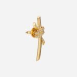 Pre-Owned Tiffany Knot Earrings in 18K Yellow Gold with Diamonds - Image 3