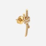 Pre-Owned Tiffany Knot Earrings in 18K Rose Gold with Pavé Diamonds - Image 3