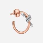 Pre-Owned Tiffany Knot Hoop Earrings in 18K Rose Gold and Platinum with Diamonds