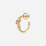 Pre-Owned Tiffany Knot Hoop Earrings in 18K Yellow Gold with Diamonds - Image 2