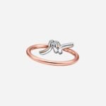 Pre-Owned Tiffany Knot Ring in 18K Rose Gold and Platinum with Diamonds - Image 2
