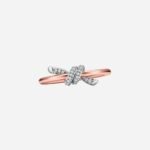 Pre-Owned Tiffany Knot Ring in 18K Rose Gold and Platinum with Diamonds - Image 3