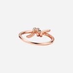 Pre-Owned Tiffany Knot Ring in 18K Rose Gold with Pavé Diamonds - Image 2