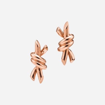 Pre-Owned Tiffany Knot Small Earrings in 18K Rose Gold