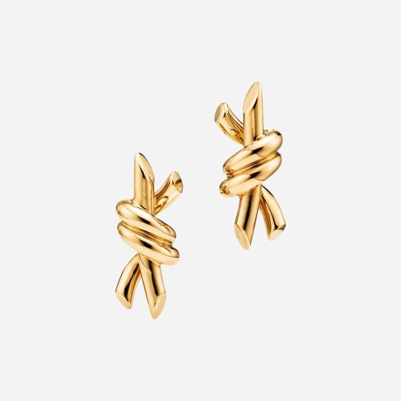 Pre-Owned Tiffany Knot Small Earrings in 18K Yellow Gold
