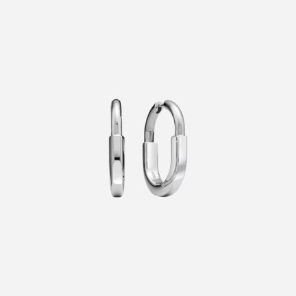 Pre-Owned Tiffany Lock Earrings in 18K White Gold, Medium