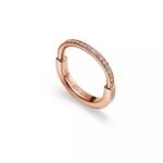 Pre-Owned Tiffany Lock Ring in 18K Rose Gold with Pavé Diamonds - Image 3