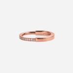 Pre-Owned Tiffany Lock Ring in 18K Rose Gold with Round Brilliant Diamonds - Image 2