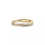 Pre-Owned Tiffany Lock Ring in 18K Yellow Gold with Pavé Diamonds - Image 2
