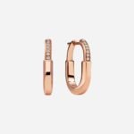 Pre-Owned Tiffany Lock Small Earrings in 18K Rose Gold with Diamonds