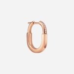 Pre-Owned Tiffany Lock Small Earrings in 18K Rose Gold with Diamonds - Image 2