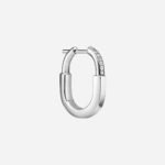 Pre-Owned Tiffany Lock Small Earrings in 18K White Gold with Diamonds - Image 3