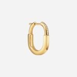 Pre-Owned Tiffany Lock Small Earrings in 18K Yellow Gold with Diamonds - Image 3