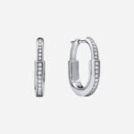 Pre-Owned Tiffany Lock Small Lock Earrings in 18K White Gold with Pavé Diamonds