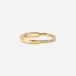 Pre-Owned Tiffany Lock Ring in 18K Yellow Gold with Round Brilliant Diamonds