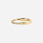 Pre-Owned Tiffany Lock Ring in 18K Yellow Gold with Round Brilliant Diamonds - Image 2