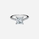 Pre-Owned Tiffany Novo® Princess-Cut Engagement Ring with a Pavé-Set Diamond Band in Platinum - Image 2